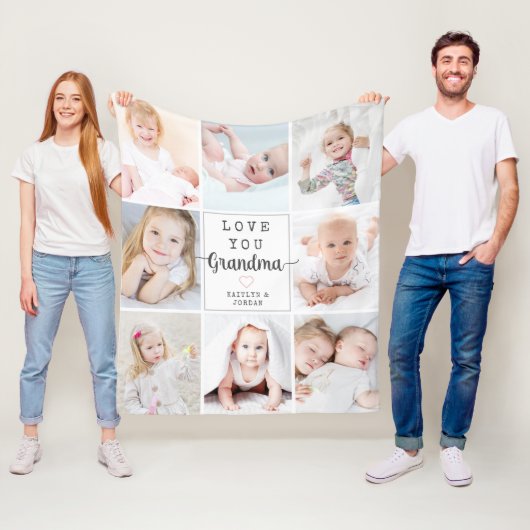 パーソナライズされたScript Love You Granda 8写真 フリースブランケット (インサイチュ)