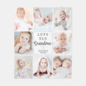 パーソナライズされたScript Love You Granda 8写真 フリースブランケット (正面)