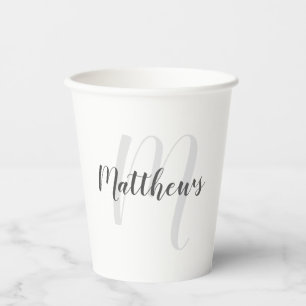 パーソナライズされたScript MonogramとName 紙コップ