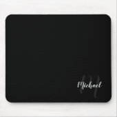 パーソナライズされたScript MonogramとName Black マウスパッド (正面)