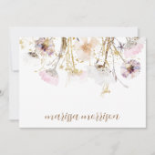 パーソナライズされたScript Signature Wildflower サンキューカード (正面)