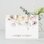 パーソナライズされたScript Signature Wildflower サンキューカード (スタンド正面)