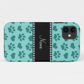 パーソナライズされたseaoam greenハートとpawsという名前 Case-Mate iPhoneケース (裏面(横))