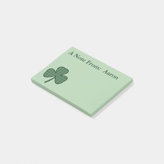 パーソナライズされたShamrock Post It Notesギフト ポストイット (アングル)