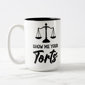 「パーソナライズされたShow Me Your Torts」弁護士 ツートーンマグカップ