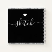 パーソナライズされたSketchbook Your Nameスクリプエレガントト ノートブック (裏面)