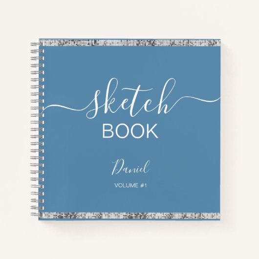 パーソナライズされたSketchbook Your Nameスクリプエレガントト ノートブック (正面)