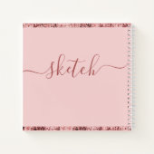 パーソナライズされたSketchbook Your Nameスクリプエレガントト ノートブック (裏面)