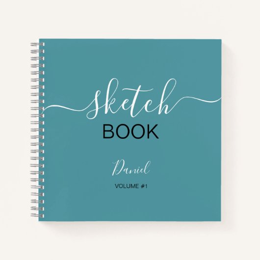 パーソナライズされたSketchbook Your Nameスクリプエレガントト ノートブック (正面)