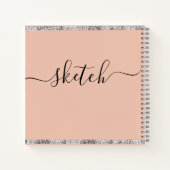 パーソナライズされたSketchbook Your Nameスクリプエレガントト ノートブック (裏面)