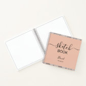 パーソナライズされたSketchbook Your Nameスクリプエレガントト ノートブック (内部)