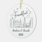 パーソナライズされたSkyline Frankfurtオーナメント，ドイツ セラミックオーナメント (左)