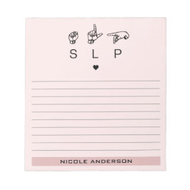 パーソナライズされたSLP言語病理医ASL ノートパッド