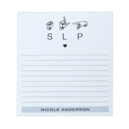 パーソナライズされたSLP言語病理医ASL ノートパッド