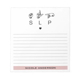 パーソナライズされたSLP音声言語聴覚士ASL ノートパッド