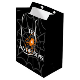 パーソナライズされたSpider Webハロウィン ミディアムペーパーバッグ