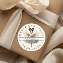 パーソナライズされたSweet Ballerina Christmas Sticker