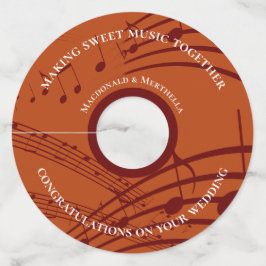 パーソナライズされたSWEET MUSIC 結婚 Notes ワイングラスタグ