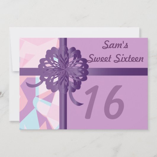 パーソナライズされたSweet sixteenのカスタマイズ起動 招待状 (正面)