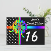 パーソナライズされたSweet sixteenのカスタマイズ起動 招待状 (スタンド正面)