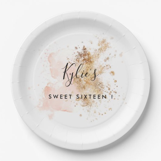 パーソナライズされたSweet sixteen16番目の誕生日 ペーパープレート (正面)