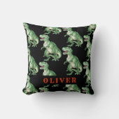 パーソナライズされたTレックス恐竜のパターン水色 クッション (正面)