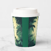 パーソナライズされたTレックス恐竜シルエット紙カップ 紙コップ (左)