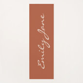 パーソナライズされたTerracottaエレガント手書きスクリプト ヨガマット (正面)
