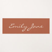 パーソナライズされたTerracottaエレガント手書きスクリプト ヨガマット (正面(横))