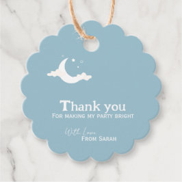 パーソナライズされたThank You Baby Shower retro moon star フェイバータグ