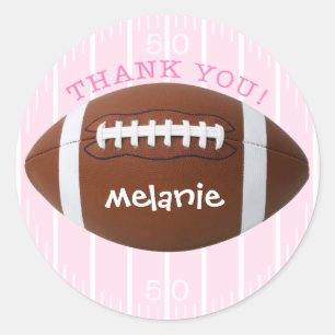 パーソナライズされたThank You Footballステッカー ラウンドシール