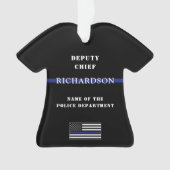 パーソナライズされたThin Blue Line Police Enforcement オーナメント (正面)