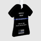 パーソナライズされたThin Blue Line Police Enforcement オーナメント (正面)