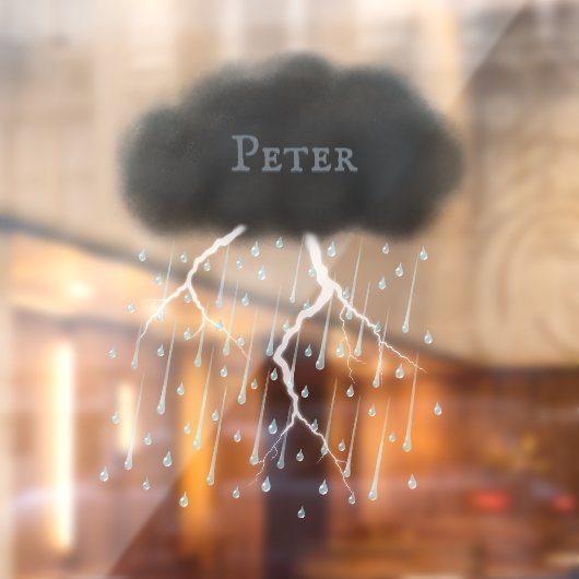 パーソナライズされたThunderstorm Cloud Rain & 稲妻 ウィンドウサイン (シート2)