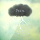 パーソナライズされたThunderstorm Cloud Rain & 稲妻 ウィンドウサイン (シート3)