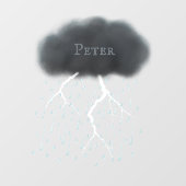 パーソナライズされたThunderstorm Cloud Rain & 稲妻 ウィンドウサイン (シート)