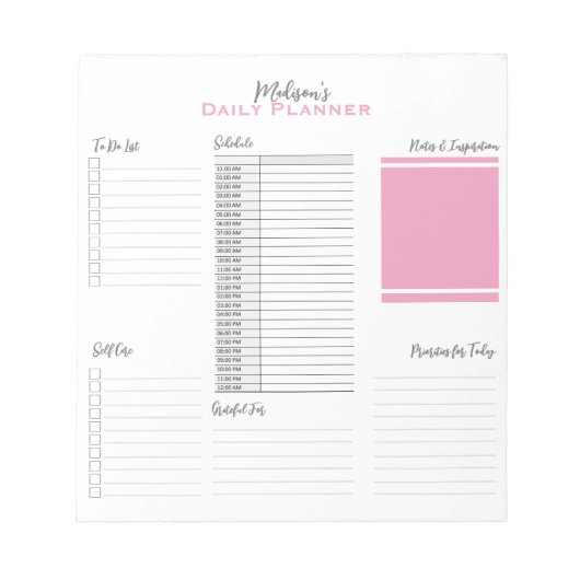 パーソナライズされたTo Doリストスケジュールデイリー planner ノートパッド (正面)
