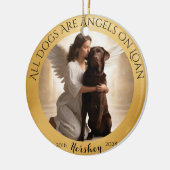 パーソナライズされたTribute Chocolate Lab Photo Angel セラミックオーナメント (左)