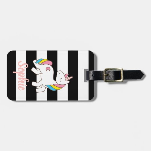 パーソナライズされたunicorn荷札 ラゲッジタグ (正面横)