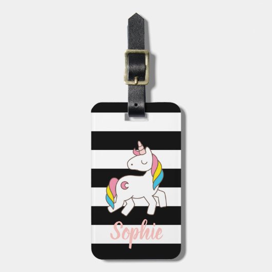 パーソナライズされたunicorn荷札 ラゲッジタグ (正面縦)
