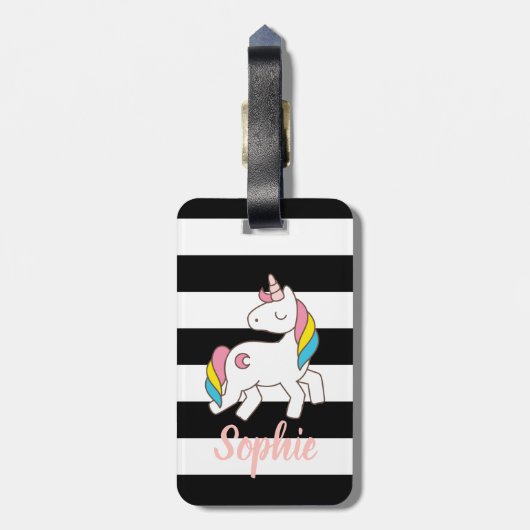 パーソナライズされたunicorn荷札 ラゲッジタグ (裏面縦)