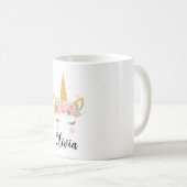 パーソナライズされたunicorn mug、子供の贈り物 コーヒーマグカップ (正面右)