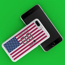 パーソナライズされたUSAナショナルフラグサッカーグラフィック iPhone 11 PROケース