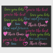 パーソナライズされたVALENTINE – 愛の言葉文字 ラッピングペーパー (フラット)