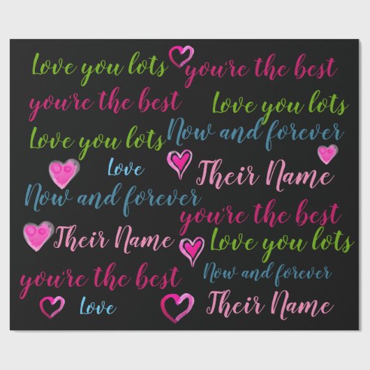 パーソナライズされたVALENTINE – 愛の言葉文字 ラッピングペーパー (フラット)