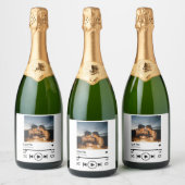 パーソナライズされたValentine Photo Songプレイリスト スパークリングワインラベル (ボトル)