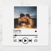 パーソナライズされたValentine Photo Songプレイリスト スパークリングワインラベル (シングルラベル)