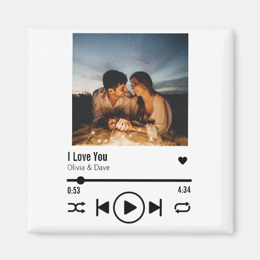 パーソナライズされたValentine Photo Songプレイリスト マグネット (正面)