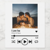 パーソナライズされたValentine Photo Songプレイリスト ワインラベル (シングルラベル)