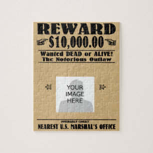 パーソナライズされたWanted DeadまたはAliveジグソーパズル ジグソーパズル